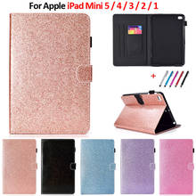 For iPad Mini Case Shinning Glitter Flip Wallet Stand Tablet Cover For Funda iPad Mini 5 Mini 4 3 2 Case Coque 7.9" inch + Pen 2024 - buy cheap
