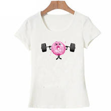 Donut Fitness Print Women T shirt Summer Short Sleeve O-neck Women Tops Tshirt Casual Tees Lady Aesthetic 2024 - buy cheap