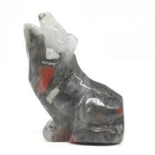 2" Wolf Statue Blood Stone Natural Gem Carved Home Decoration Healing Crystal Reiki Animal Figurine Gemstone Small Ornament 2024 - buy cheap