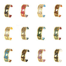 Creme diy pulseira de folha de ouro para jóias femininas yoiumit pulseiras de aço inoxidável manchette reversível couro pulseiras 2024 - compre barato