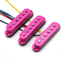 Alnico bobina única de 5 bobinas, bobina de captador de fibra elétrica, captador de pescoço/meio/ponte 50/50/52mm para guitarra fd rosa 2024 - compre barato