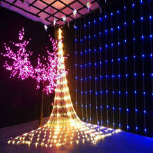 Beiaidi-cortinas de luz led, 6x3m, 640led, cachoeira, meteoros, luzes, cordão de chuva, para natal, festa de casamento 2024 - compre barato