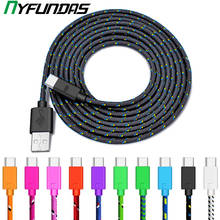 Cable Micro USB tipo C de nailon trenzado, Cable de carga rápida de sincronización de datos de 1M, 2M y 3M para Samsung S9, S10, S8, Huawei, Xiaomi Mi 9 2024 - compra barato