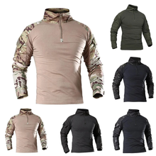 Camisetas de senderismo tácticas para hombre, camisa de manga larga de camuflaje del ejército militar, camiseta de caza, ropa deportiva transpirable 2024 - compra barato