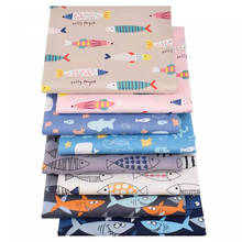 Nanchuang-tela de algodón con estampado de serie Fish, tejido para coser muñecas, ropa de cama de bebé, vestido, Patchwork, 40x50cm, 8 unids/lote 2024 - compra barato