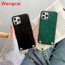 For OPPO A72 5G A11K A92s A92 A72 A52 A8 A31 A9 A5 2020 A91 F15 Case Luxury Crocodile Skin Crossbody Strap Lanyard Leather cover 2024 - buy cheap