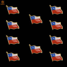 10PCS Euro Chile National Badge Painted Flag Brooch Tie Lapel Wear Pin Collection for Decoration 2024 - buy cheap