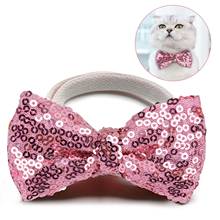 Fashion Sequin Pet Bowtie Cute Elastic Dog Bow Tie Pet Collar Tie For Birthday Christmas Pet Clothing Accessories Supplies 2024 - buy cheap