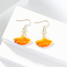 Ginkgo Leaves Shape Drop Earrings Yellow Leaf Pendants Women Dangle Earrings Fashion Jewelry for Female aretes de mujer 2024 - buy cheap