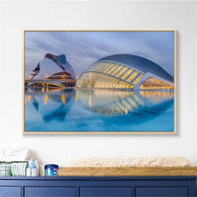 Cuadro artístico de la ciudad de Valencia de Artes y Ciencias, lienzo al óleo, decoración para sala de estar, cuadro de pared, póster 2024 - compra barato