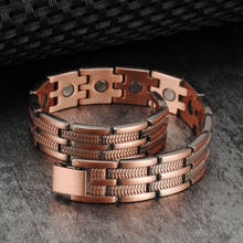 Magnetic Copper Bracelet Men Wheat Leaf 13mm Wrist Band Copper Magnetic Bracelet Arthritis Male Energy Copper Bracelet & Bangles 2024 - buy cheap