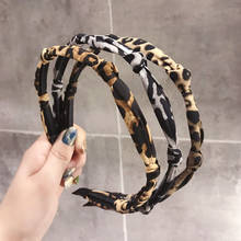 Korea Leopard Pattern Knotted Thin Hairband Simple Temperament Cloth Headband Headwear Hair Accessories for Women Girls 2024 - buy cheap