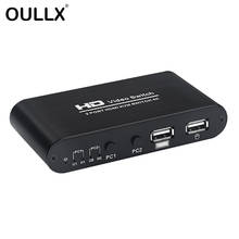 Conmutador KVM HDMI compatible con USB y PC, dispositivo para conectar teclado, ratón, acceso directo, enchufe de impresora y divisor de pantalla de vídeo, HD, 4K 2024 - compra barato