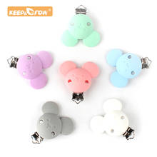 Keep&Grow 20pcs Micky Pacifier Clips Safe Teething metal silicone rodent Accessories DIY Baby Teething Necklace Pendant Clamp 2024 - buy cheap