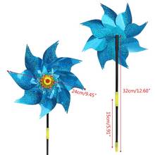 Wind Spinner Windmill Toys Kids Children Gifts Garden Decoration Rotation Glitter Sequin Windmills Glow Colorful Home Ornaments 2024 - buy cheap