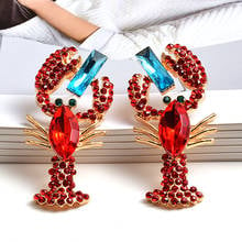 Wholesale Fashion Trend Red Crystal Metal Earrings Statement Fine Drop Earring High-quality Jewelry Accessories For Women 2022 - buy cheap