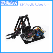 Kit arduino manipulador de garra robótica, artesanato em acrílico com 4 dof, brinquedos mecânicos e manipulador de peça, acessório 2024 - compre barato