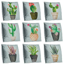 Cactus Flower Decorative Throw Pillow Case Cactus Green Succulent Plants Aloe Cushion Covers Party Home Farmhouse Decor 2024 - buy cheap