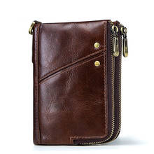 Genuine Leather Men Wallet Coin Purse Small Mini Card Holder Chain PORTFOLIO Portomonee Male Walet Pocket 2024 - buy cheap