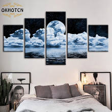 Póster Modular para decoración de pared, pintura en lienzo con impresión HD de cinco piezas, nube, cielo nocturno, cuadro de vida tranquila, arte de pared, decoración moderna para el hogar 2024 - compra barato