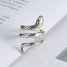 Morivovog Sterling 925 Silver Snake Shape Rings Korean Ladies Vintage Creative Red Eye Zircon Punk Finger Ring Womens Jewelry 2024 - buy cheap