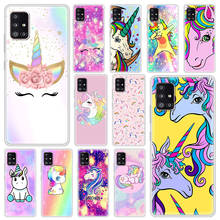 Funda suave de unicornio arcoíris para Samsung Galaxy, Funda mate para teléfono Samsung Galaxy A51, A71, A21s, A31, M30s, A41, A32, 5G, A11, A12, A91, M51, M31 2024 - compra barato