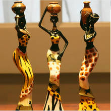 Boutique 3PCS Retro Vase African Woman Statue Exotic Resin Culture Figure Set Home Hotel Living Room Decor Craft Ornament LA249 2024 - buy cheap