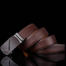 Plyesxale Fashion Men's Cowskin Belts Automatic Buckle Belt Genuine Leather Luxury Strap Male Belts Brand Ratchet Waistband G44 2024 - buy cheap