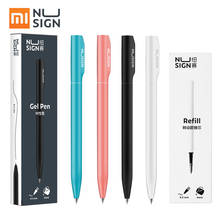 Xiaomi NUSIGN-Bolígrafo de Gel de colores para oficina, hogar y colegio, bolígrafo para escritura suave con interruptor rotativo, recarga negra de 0,5mm 2024 - compra barato