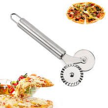 Stainless Steel Double Wheel Pizza Knifes Cutter Pancake Pastry Pie Slicer Stainless Steel Cutter Pizza Knife Cake Wheels Tools 2024 - buy cheap