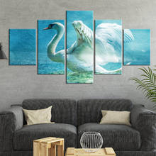 Canvas Pictures Framework HD Prints Poster 5 Piece Animal swan crane Paintings Modular Home Decoration Wall Art 2024 - buy cheap