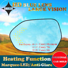 1 par de lentes e espelhos laterais de vidro azul para toyota camry 678th 09-20., visão grande, com aquecimento, luz led e aviso de ponto cego 2024 - compre barato