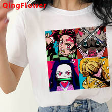 Camiseta de Demon Slayer Kimetsu No Yaiba para mujer, ropa de calle con estampado grunge, Camisetas estampadas para mujer 2024 - compra barato