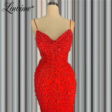 Sem costas frisado sexy vestido de festa vermelho sereia vestidos de baile 2020 árabe alças de espaguete vestido de noite robe longo abendkleider 2024 - compre barato