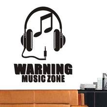 Music Zone Wall Sticker Headset Rock Decor Kids Room Home Decoration Posters Vinyl Music Car Decal 2024 - buy cheap