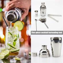 Quente 5 pçs/set aço inoxidável cocktail shaker beber mixer clipe kit ferramentas bartender xjs789 2024 - compre barato