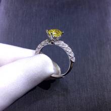 Silver 925 Diamond Test Past Brilliant Cut 1 ct 6.5*6.5mm South Africa D Color Yellow Moissanite Ring Classic Gemstone Rings 2024 - buy cheap