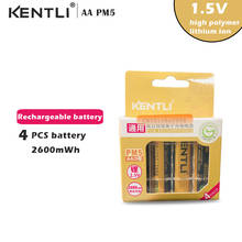 Batería recargable de iones de litio KENTLI, 1,5 V, AA, 2600MWh, 4 unids/lote 2024 - compra barato