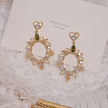 Japanese&Korea Delicate Jewelry 14K Gold Plated AAA Zircon Flower Stud Earrings for Women Luxury Pierced Heart Earrings 2024 - buy cheap