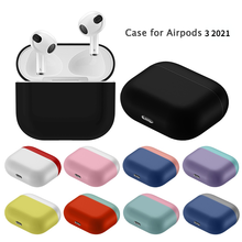 Caso do fone de ouvido para airpods 3 2021 caixa de carregamento silicone capa protetora escudo bolsa para apple airpods 3 acessório com gancho 2024 - compre barato