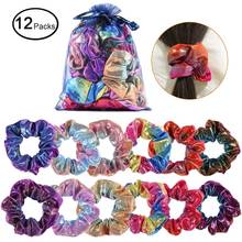 1Pcs Shiny 2Color Hair Band Gradient Laser splicing Fabric Hairbands Hair Scrunchies Girls Punk Style Personality Hair Yoga 2024 - buy cheap