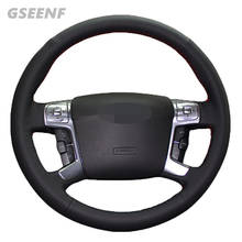 For Ford Mondeo Mk4 2012-2007 S-Max 2008 Black Hand-stitched Wearable Genuine Leather Car Steering Wheel Cover 2024 - buy cheap