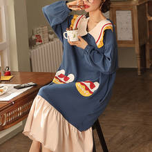 Women Nightgowns 2021 New Arrival Spring And Autumn Cotton Female Nightdress Long-Sleeve Sleepwear Student Korean Style Q09 2024 - buy cheap