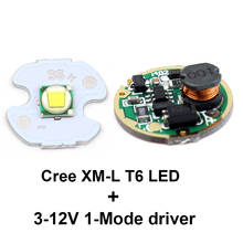 Chip led xm-l t6 de 16mm com modo único 3v a 12v, placa de circuito de entrada para lanterna led xm-l l2 t6 u2 u3 embutida v5 2024 - compre barato