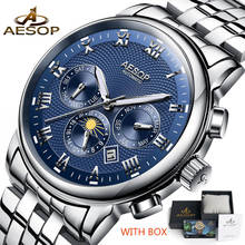 Aesop relógio mecânico automático de negócios masculino relógio de pulso luminoso de luxo relógio de aço inoxidável masculino 2024 - compre barato