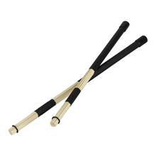 1 Pair Wooden Drum Rod Brushes Drumsticks for Cajon Jazz Drum Accessory, Black 2024 - buy cheap