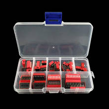 Kit de interruptores Dip 1, 2, 3, 4, 5, 6, 7, 8, 9 vías, 2,54mm, juego de combinación de interruptores a presión rojos, 45 unids/lote 2024 - compra barato