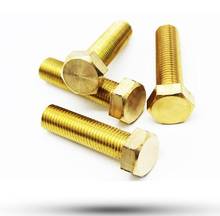 10pcs M6 hex screws brass hexagon socket bolts machine male screw high quality full thread 8mm-70mm length 2024 - buy cheap