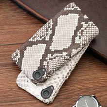 Leather Phone Case For Sony Xperia XA XA1 XA2 XA3 Ultra Z2 Z3 Z4 Z5 XZ XZ1 XZ2 Premium XZ3 XZ4 X 5 8 10 Plus Natural Python Skin 2024 - buy cheap