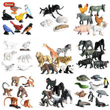 Estatueta de animais selvagens, corpo marinho, pássaros, zebra, cavalo, girafa, gorila, tubarão, baleias, action figures, decoração de brinquedos para crianças 2024 - compre barato